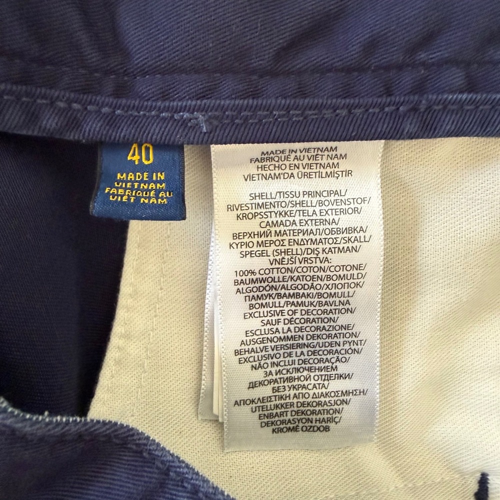 Polo Ralph Lauren Mens Navy Blue Relaxed Fit Cotton Chino Shorts Size 40 - Picture 5 of 8